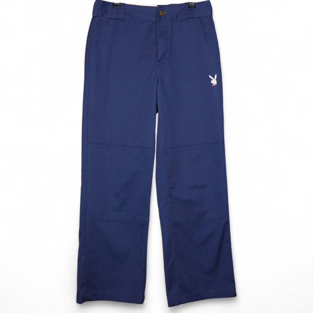 Playboy x Pacsun Carpenter Pants Wide Leg Navy Blue Logo Size 27 Casual